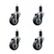 Service Caster 3.5'' SS Thermoplastic Rubber Wheel Swivel 1-1/4'' Expanding Stem Caster Set, 4PK SCC-SSEX20S3514-TPRB-114-4 - alternate 1